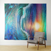 Chroma Sea Seascape Wandteppich (Beispiel (Horizontal))