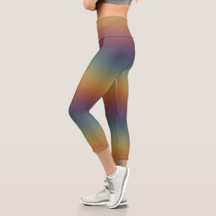 Chroma Textura - Regenbogen-Sonnenuntergang Capri- Capri Leggings