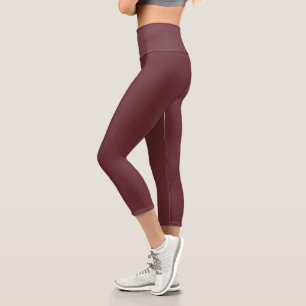 Chroma Textura - Weinrote Capri-Leggings mit hoher Capri Leggings
