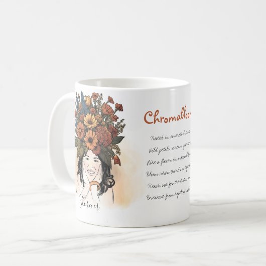 Chromaboloom: Weiblich Geblüht Kaffeetasse (Vorderseite Links)