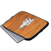 Chromähnlicher Leuchtturm auf Teakholz Laptopschutzhülle (Vorne Knopf)