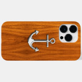 Chromanschor auf Teak Wood Print Case-Mate iPhone Hülle (Rückseite (Horizontal))