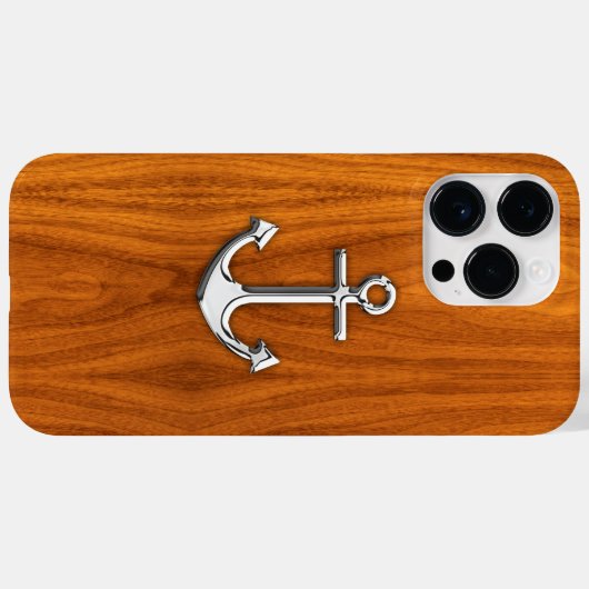 Chromanschor auf Teak Wood Print Case-Mate iPhone Hülle (Rückseite (Horizontal))