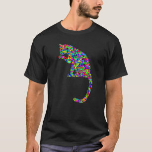 Chromatic Abstrakt Cat Wasserfarbige Katzen Kunst, T-Shirt