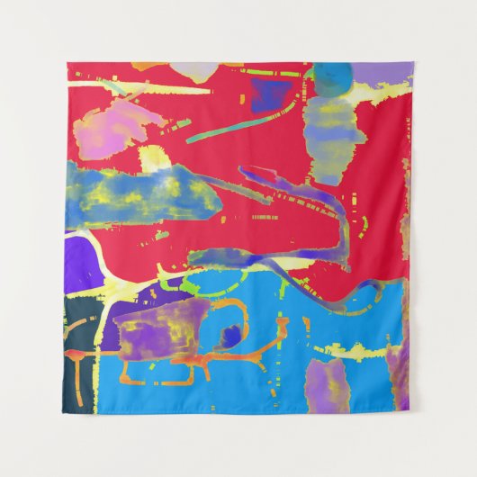 Chromatic Collision Primary Pulse Wandteppich (Vorderseite (Horizontal))