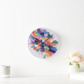 Chromatic Collision Runde Wanduhr (Zuhause)