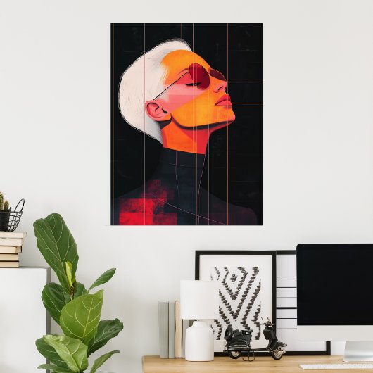 Chromatic Contours — Modern Woman Portrait Poster (Heimbüro)