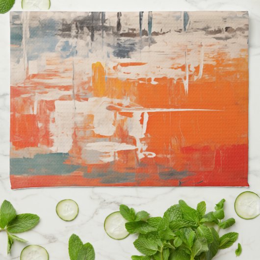 Chromatic Crossroads Abstract Digital Painting Geschirrtuch (Gefaltet)