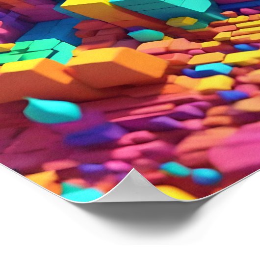 Chromatic Cube Mosaik Wall Art Poster (Ecke)