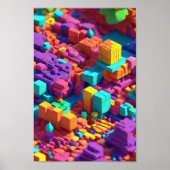 Chromatic Cube Mosaik Wall Art Poster (Vorne)