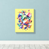 Chromatic Cube Symphony Leinwanddruck (Insitu (Holzboden))