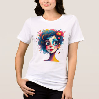"Chromatic Dream" - Abstrakter Pop Tri-Blend Shirt