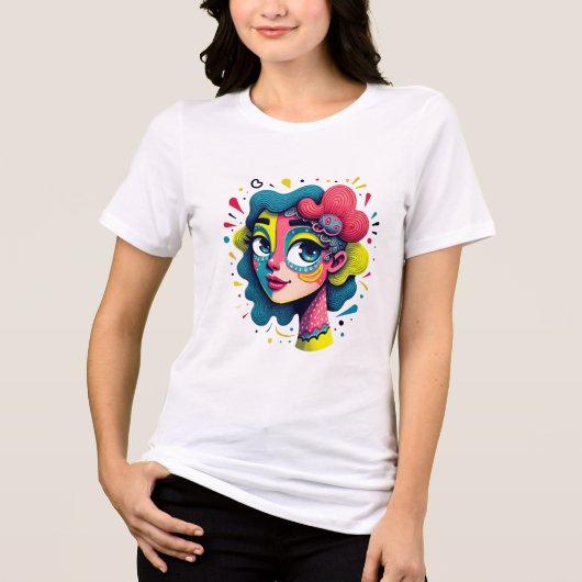 "Chromatic Dream" - Abstrakter Pop Tri-Blend Shirt (Vorderseite)