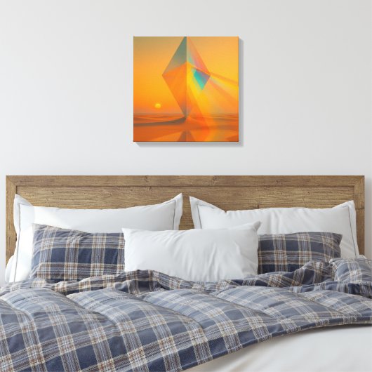 Chromatic Horizon Canvas Print Leinwanddruck (Insitu (Schlafzimmer))