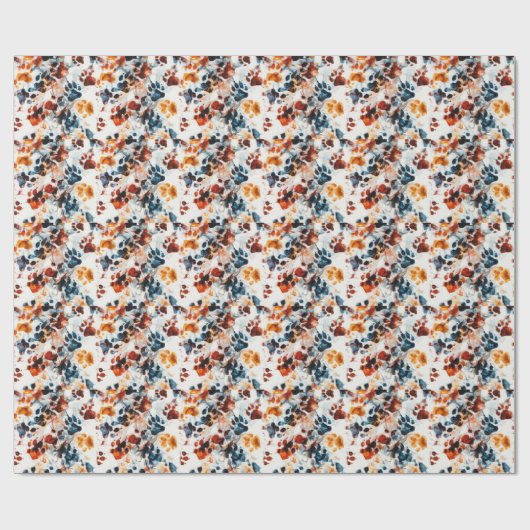 Chromatic Paw Prints Geschenkpapier (Flach)