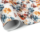 Chromatic Paw Prints Geschenkpapier (Rolleneckpunkt)