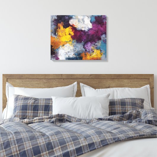 Chromatic Streak Abstract Canvas Wall Art Leinwanddruck (Insitu (Schlafzimmer))