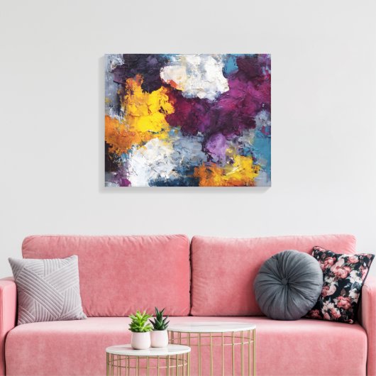 Chromatic Streak Abstract Canvas Wall Art Leinwanddruck (Insitu (Wohnzimmer))