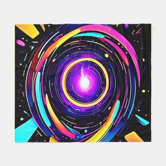 Chromatic Vortex Art Fleecedecke (Vorderseite (Horizontal))