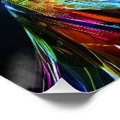 Chromatisch Farbige Glas-Geisha im Kontrast Poster (Ecke)