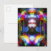 Chromatisch Farbige Glas-Geisha im Kontrast Postkarte (Vorne/Hinten)