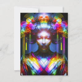 Chromatisch Farbige Glas-Geisha im Kontrast Postkarte