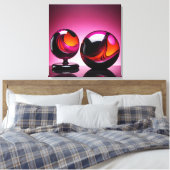Chromatisch farbige Glaskegeln in Reflexion Leinwanddruck (Insitu (Schlafzimmer))