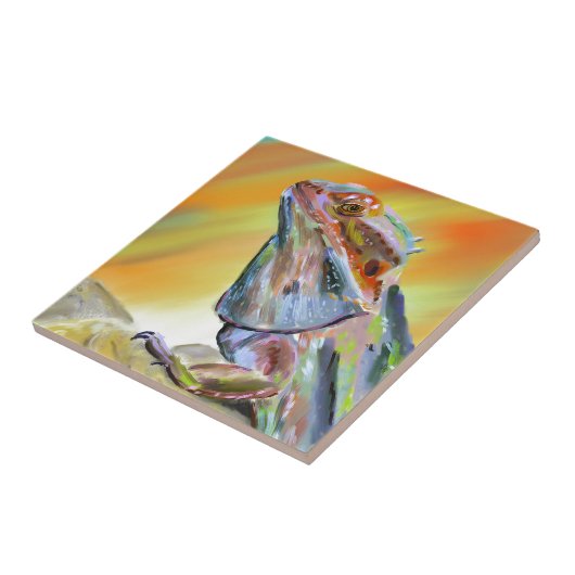 Chromatische bärtige Drache-Digital-Farbe Fliese (Seite)