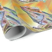 Chromatische bärtige Drache-Digital-Farbe Geschenkpapier (Rolleneckpunkt)