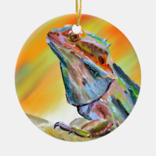 Chromatische bärtige Drache-Digital-Farbe Keramik Ornament