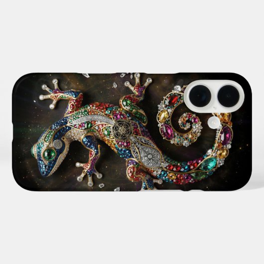 Chromatische Gecko-Wandkunst | Lebendiger Kristall Case-Mate iPhone Hülle (Rückseite (Horizontal))