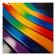 Chromatische Kurven — glänzende Regenbogenribbons 