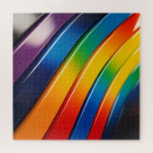 Chromatische Kurven — glänzende Regenbogenribbons  Puzzle (Horizontal)