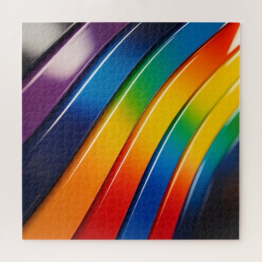 Chromatische Kurven — glänzende Regenbogenribbons Puzzle (Horizontal)