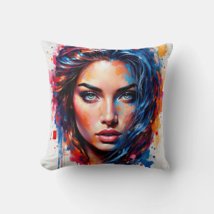 Chromatische Maus - Neon-Splash-Portrait Kissen