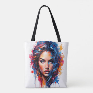 Chromatische Maus - Neon-Splash-Portrait Tasche