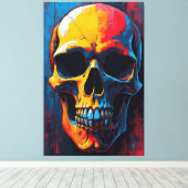 Chromatische Schädel Leinwanddruck (Insitu (Holzboden))