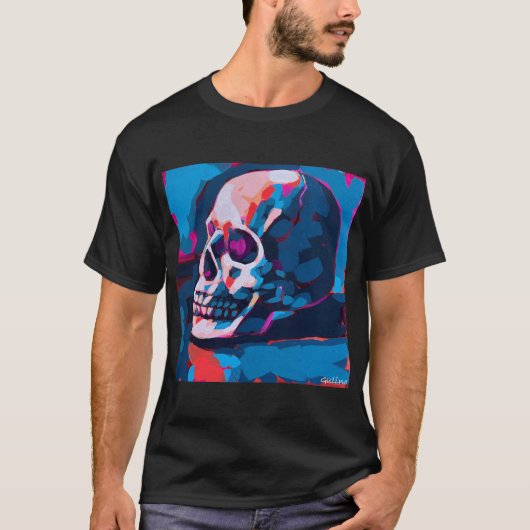 Chromatische Schädelmalerei T-Shirt (Vorderseite)
