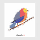 Chromatische Serenade: Vögel auf Zweig Aufkleber (Blatt)