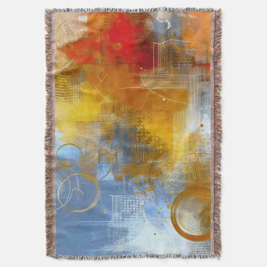 Chromatische Skyline: Puls der urbanen Abstraktion Decke (Vorderseite Vertikal)