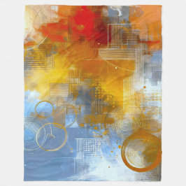 Chromatische Skyline: Puls der urbanen Abstraktion Fleecedecke