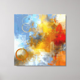 Chromatische Skyline: Puls der urbanen Abstraktion Leinwanddruck