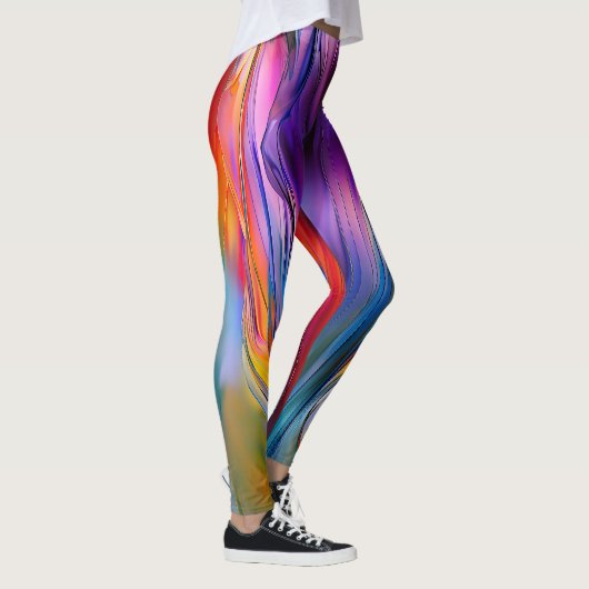 "Chromatische Ströme" Zeitgenössisches Abstrakt Leggings (Rechts)