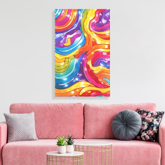 Chromatische Strömung farbige abstrakte Wandkunst Leinwanddruck (Insitu (Wohnzimmer))