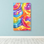 Chromatische Strömung farbige abstrakte Wandkunst Leinwanddruck (Insitu (Holzboden))