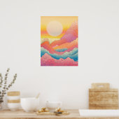 Chromatische Wappen: Eine Symphonie von Wellen und Poster (Küche)