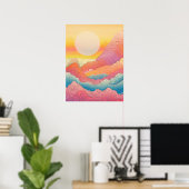 Chromatische Wappen: Eine Symphonie von Wellen und Poster (Heimbüro)