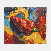 Chromatischer Chili - Ananas-Reich Fleecedecke (Vorderseite (Horizontal))