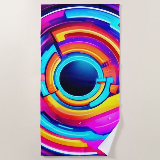 Chromatischer Fluss: Die strahlende Essenz lebendi Strandtuch (Vorderseite)