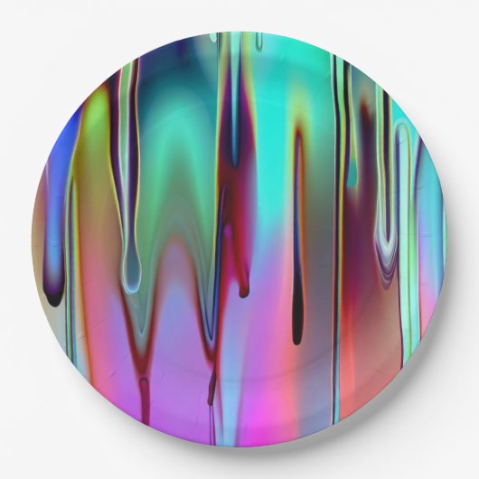 Chromatischer Tropfen Pappteller (Vorderseite)